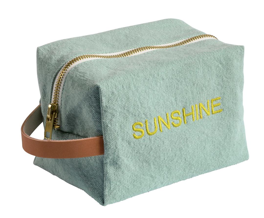 cube pouch embroidered cotton sunshine